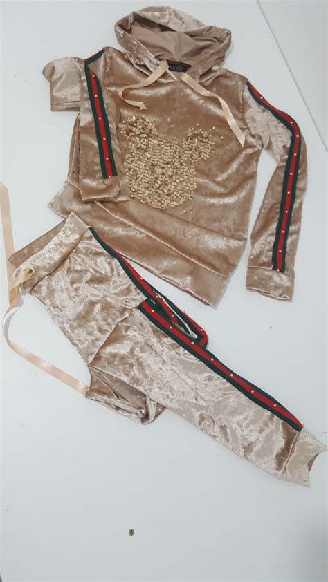 crushed velvet Gucci tracksuit